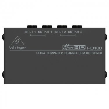 拉萨百灵达 Behringer HD400 DI盒 线路型号DI盒 有源非平衡信号转平衡信号 哼声消除器